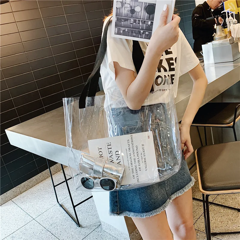 Custom logo printed stadium blanket bag tote,pu leather purse team clear stadium bag,transparent vinyl clear bags stadium