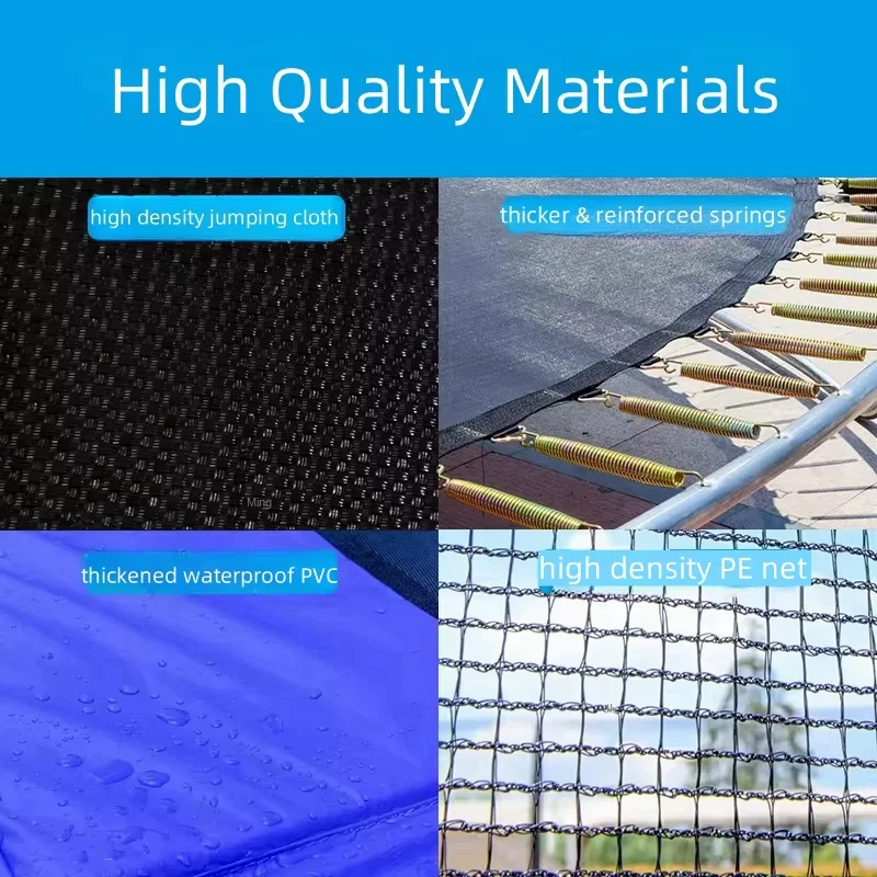 6ft Commercial Grade Foldable Fitness Trampoline Durable PVC Steel Guard Kids Adults Unisex Home Outdoor Sports Jumping