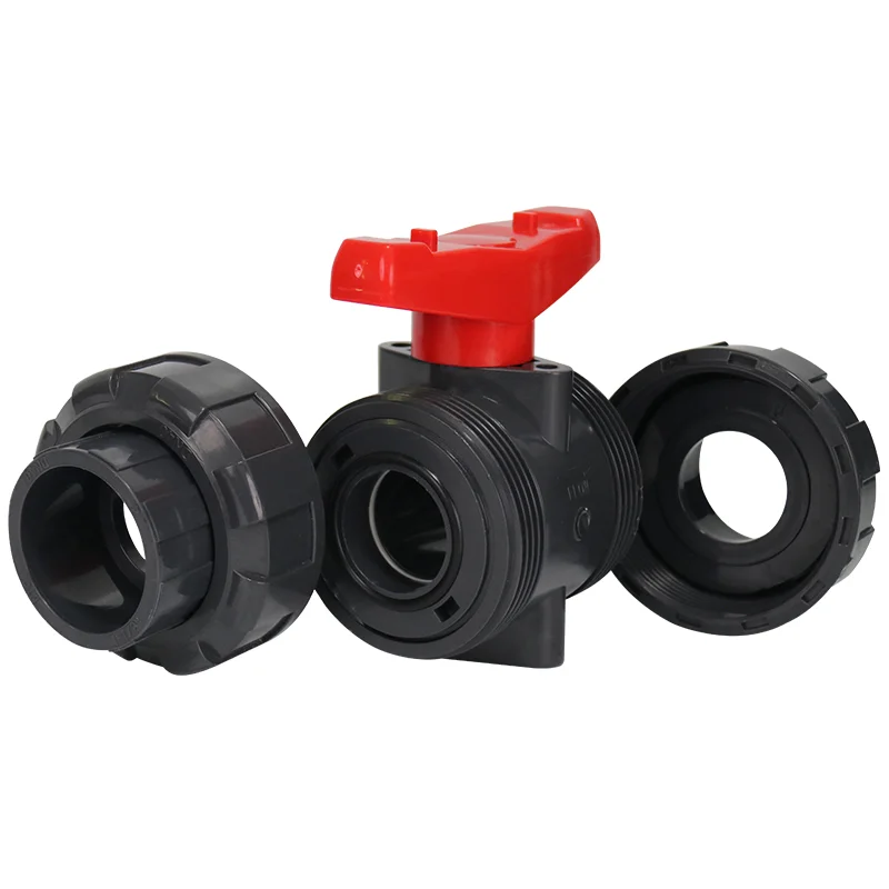 industry supplier PVC Chemical industrial  water supply pipe fitting Double union ball valve