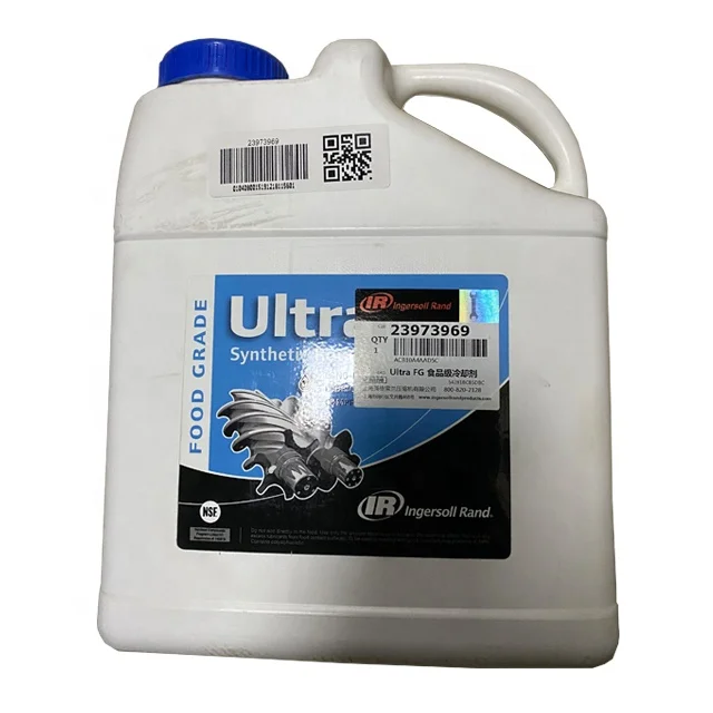 
Ingersoll Rand Ultra FG Lubricant Part # 23973969 5 Liters (1.2 Gallons) for Special Screw Air Compressors 