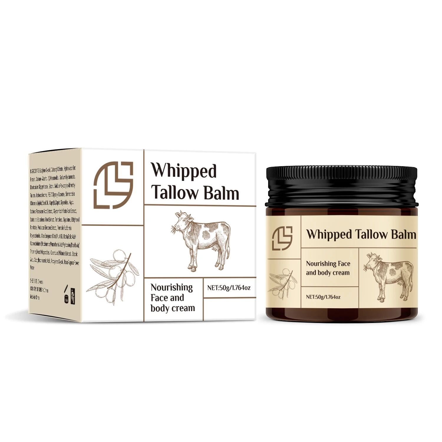 LANTHOME Handmade Whipped Tallow Balm  Organic Body Butter Butter Cream Whipped Tallow Balm