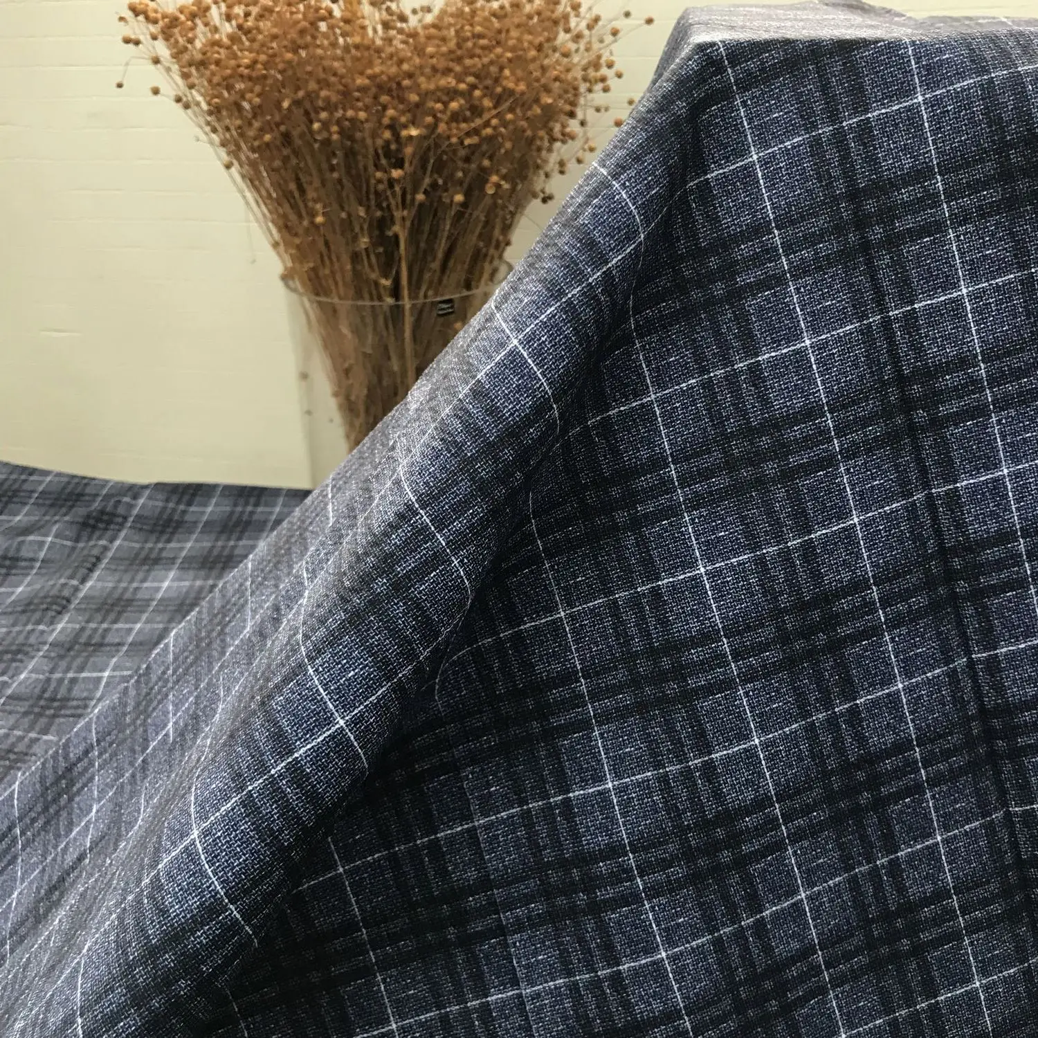 JECATEX  WEBSTER/60/128MC 100% polyester  Fabric yarn dyed check   Wholesale  Woven