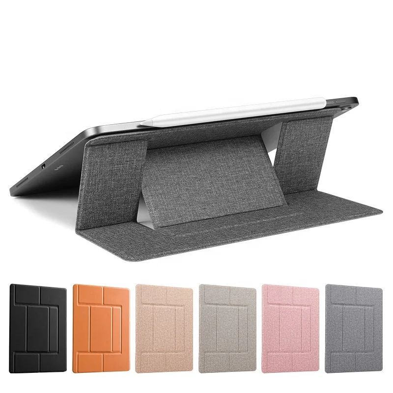 
Hot Selling Universal Tablets Holder Foldable Leather Stand Lightweight Laptop Bracket for iPad 2 3 4 5 Air Pro 2020 and Samsung 