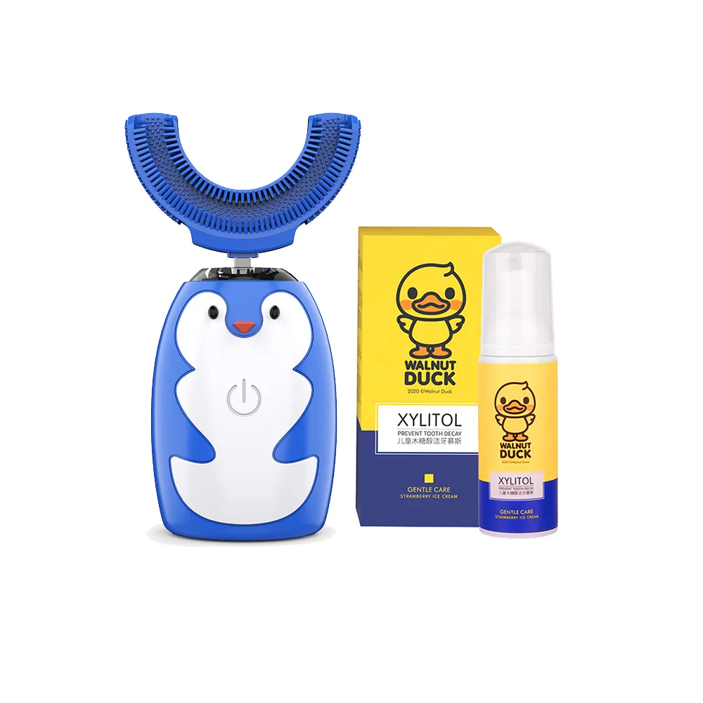 Автоматическая зубная щетка для детей, Ультразвуковая электрическая зубная щетка с U-образной головкой, автоматическая зубная щетка, набор зубной пасты