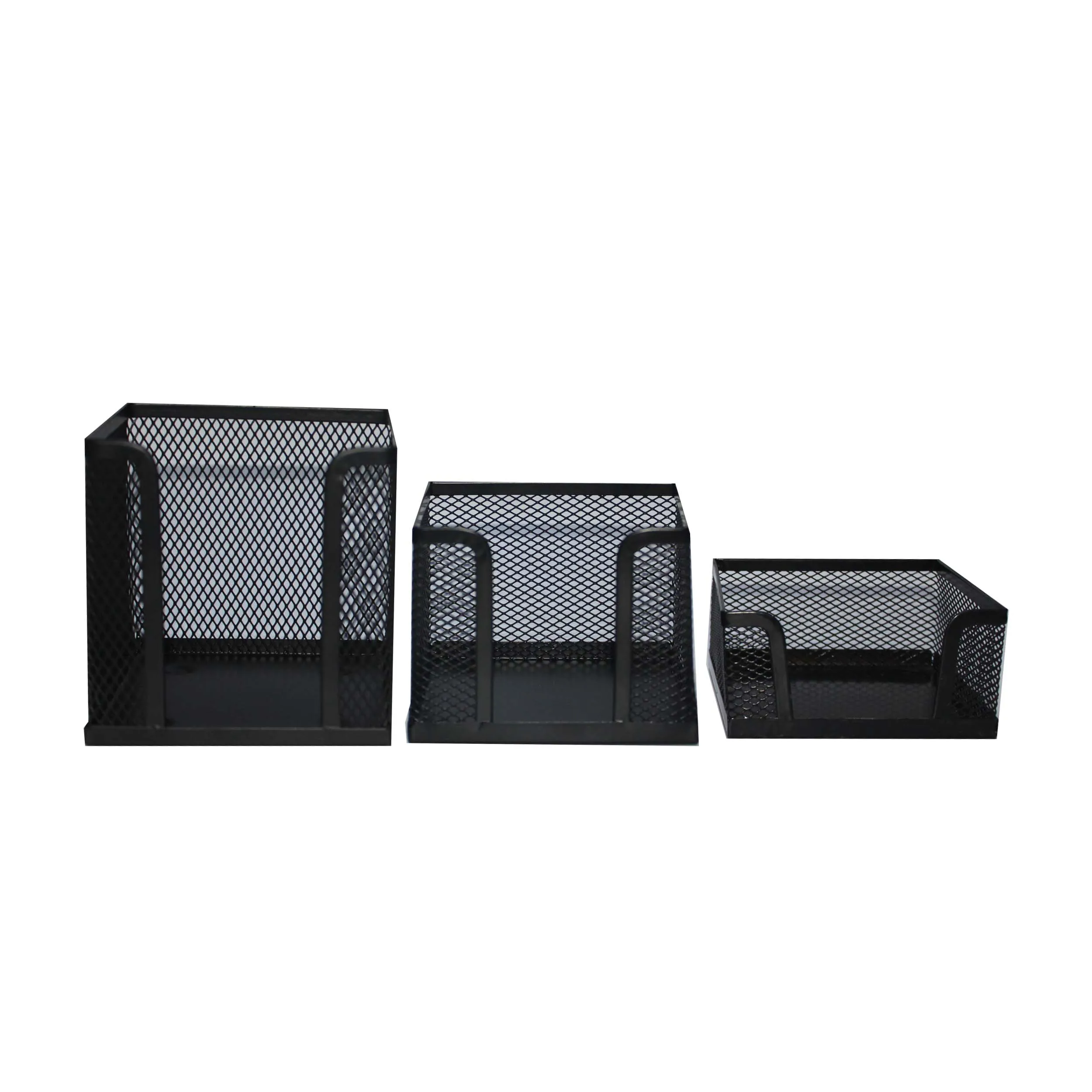 Multi-color Pack-3 Square Types Office Storage Metal  Box  Organizer  Mesh  Metal Memo Holder