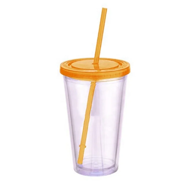 Eco-friendly 450ml BPA free AS material Double wall plastic drinking water cup