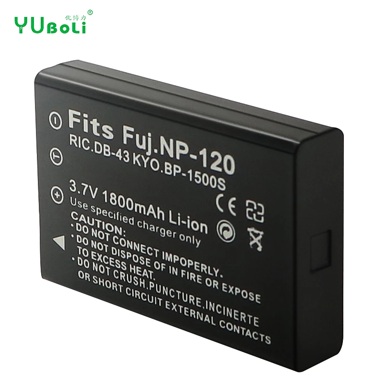 FNP-120 3.7V 1800mAh Black It is suitable for Fuji NP-120 battery D-L17 digital camera battery rechargeable NP120 battery