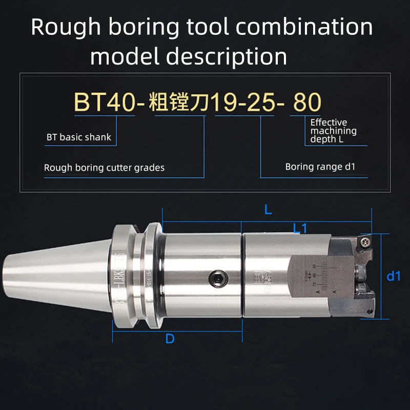 Machining Center Fine Boring Head BT40 Fine Boring Tools Adjustment Adjustable Double-edged Rough Boring Head Set