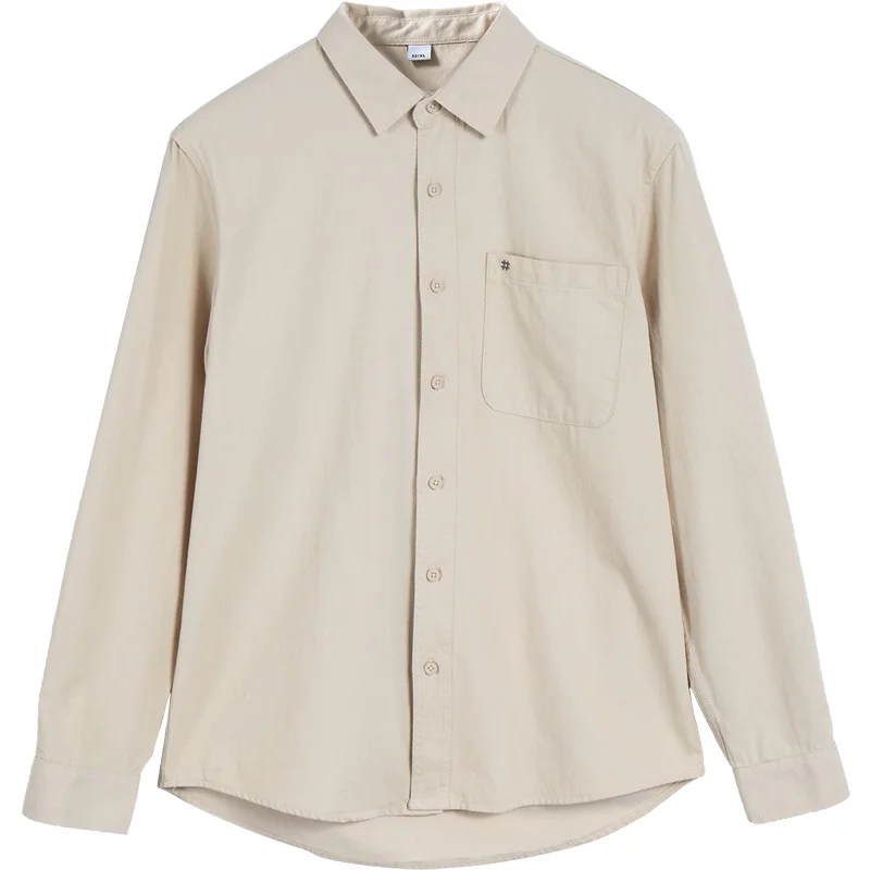 New Product Embroidered Logo Autumn Cargo Work Shirt Long Sleeve Casual Button Up Shirt For Men