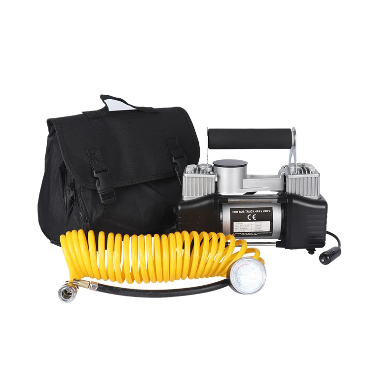 12 volt mini air compressor for truck metal car air pump with double cylinder 150PSI MAX pressure