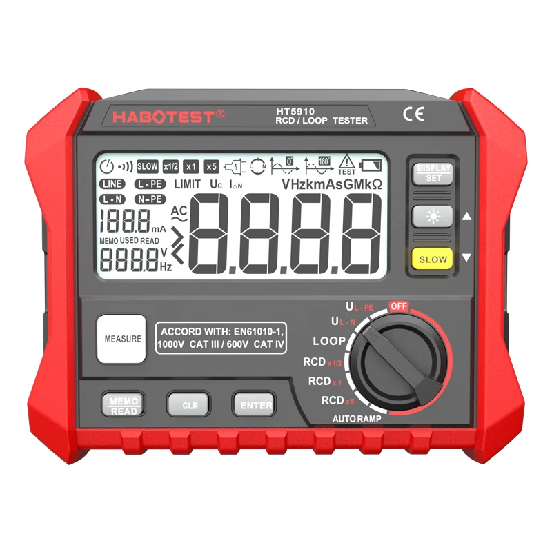 Habotest HT5910 Digital Rcd loop Tester Resistance Electrical Instrument