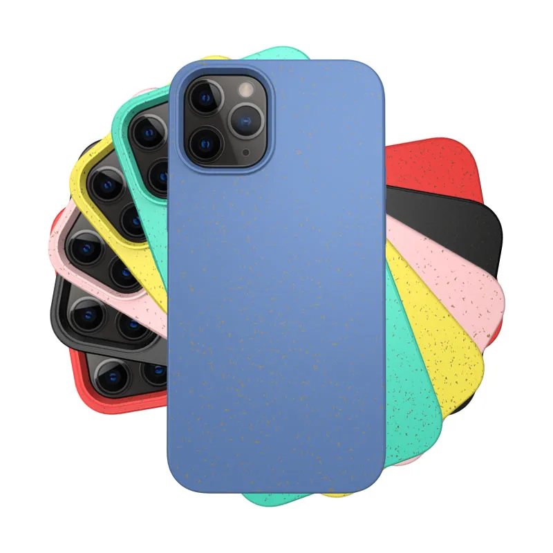 Customize Design Phone Case For iPhone 13 Pro Max Phone Case Biodegradable Eco Friendly Wheat Straw TPU Plain Phone Case