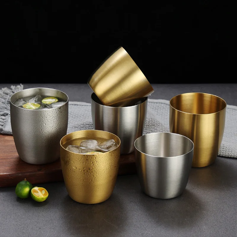 Custom Logo Metal 304 stainless steel  Drinking Cup for Home Bar Party for Coffee Juice Milk