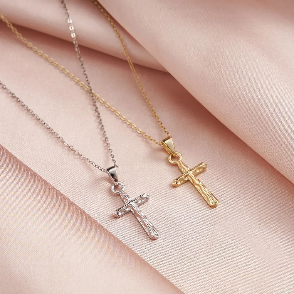 RINNTIN GAN02 Christian Pendant Necklace Men Jewelry Crucifix Jesus Cross Pendant 925 Sterling Silver Necklaces Women Jewelry