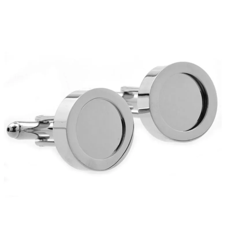 Wholesale Customizable Business Suit Shirt Cufflinks DIY Leather Fabric Photo Frame Tie Clips Wedding Tuxedo Jewelry Gift Mens