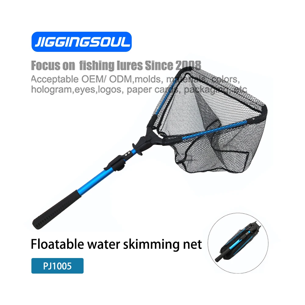 JIGGINGSOUL-PJ1005 Fishing Landing Net Telescoping Pole Aluminum Landing Net Connectionfloating Fish Landing Net For Sale