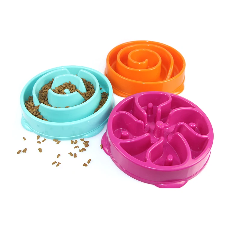 Wholesale Slow Eating Feeder Plastic Travel Outdoor Indoor Dog Pet Bowl