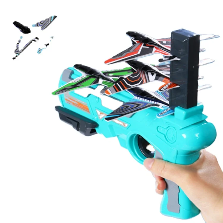 Amazon hot sale2021 Hot Sale Air Combat Catapult Foam Aircraft flying Launcher Toy Glider Flying Gun Toy Outdoor Games