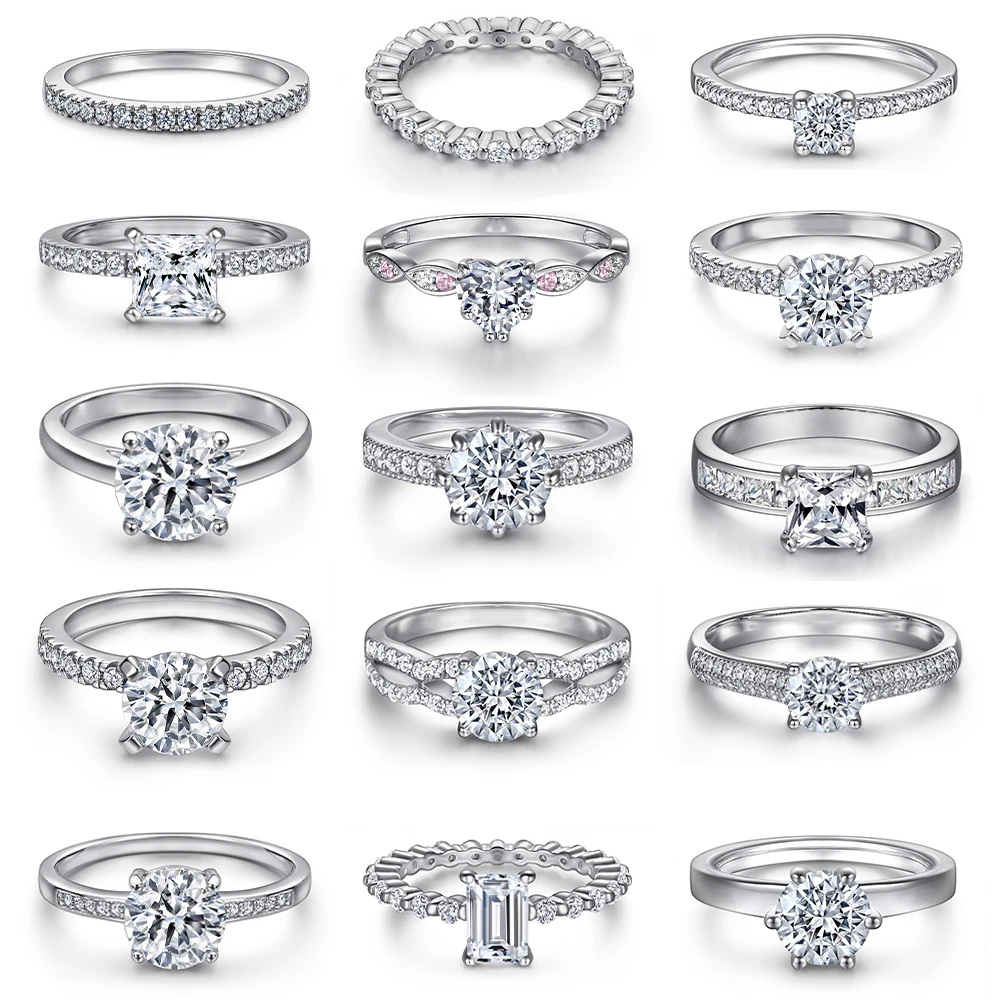 High End Design Platinum plating 925 Sterling Sliver Ring Zircon Wedding Ring