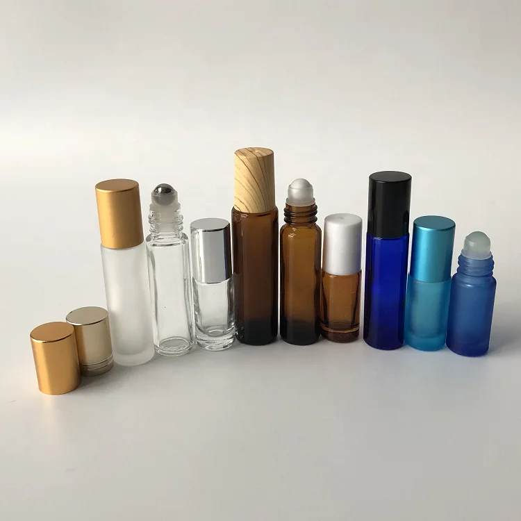 5ml 10ml 15ml Glass Fragrance Oil Rollon Bottle Brown For Lip Balm Oil Roller Ball Insert Roll On Tube