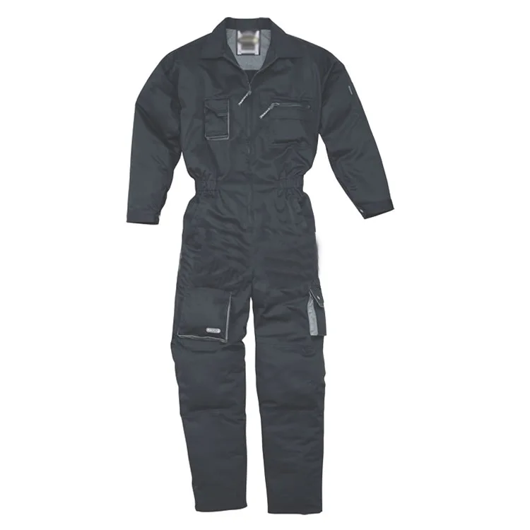 Factory Direct Cheap 65/35 Polyester Cotton Coverall Working Uniform OEM Custom Zip Front Work Clothes Navy Overalls For Men