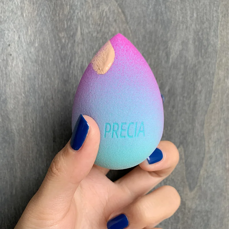 
Latest beauty sponge latex free teardrop shape customized mermaid makeup sponge blender makeup foundation sponge free sample 
