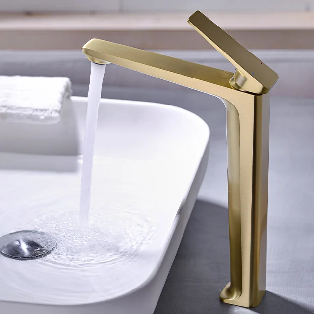 Modern designer Gold Basin Mixer Hot Cold Water Vanity Vessel Faucet basin mixers For Bathroom