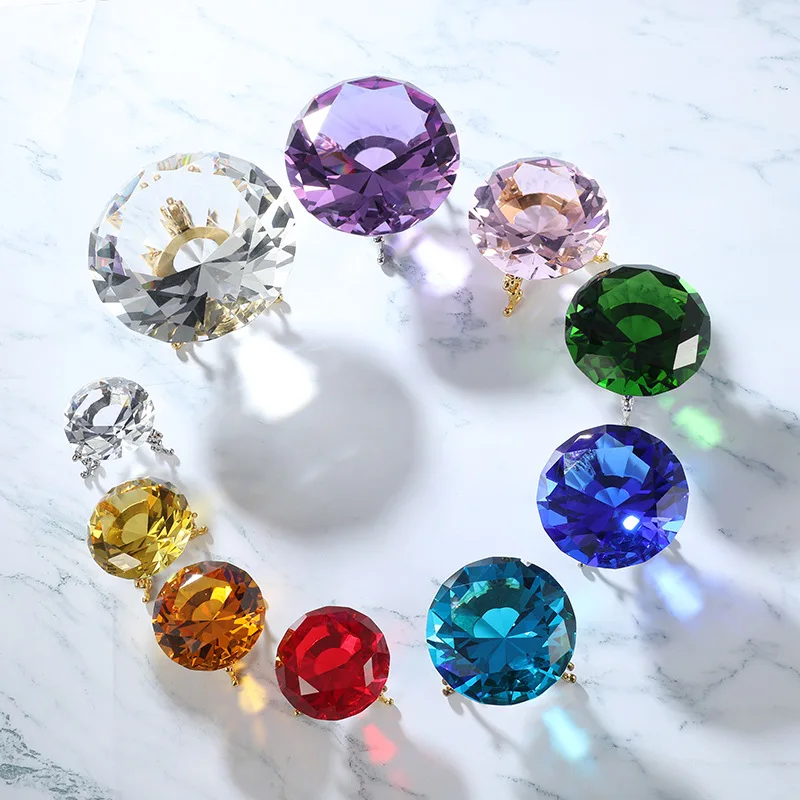 MH-0085L Colors K9 Crystal Diamond Paperweight Polished  Diamond Weddings Birthdays Decorative Feng Shui Table Decorations