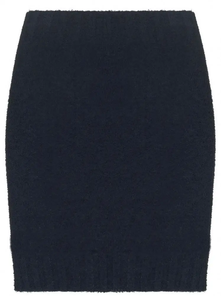 OUTENG Women Long Midi Skirt Knitted Skirt Pleated Maxi Womens Skirts