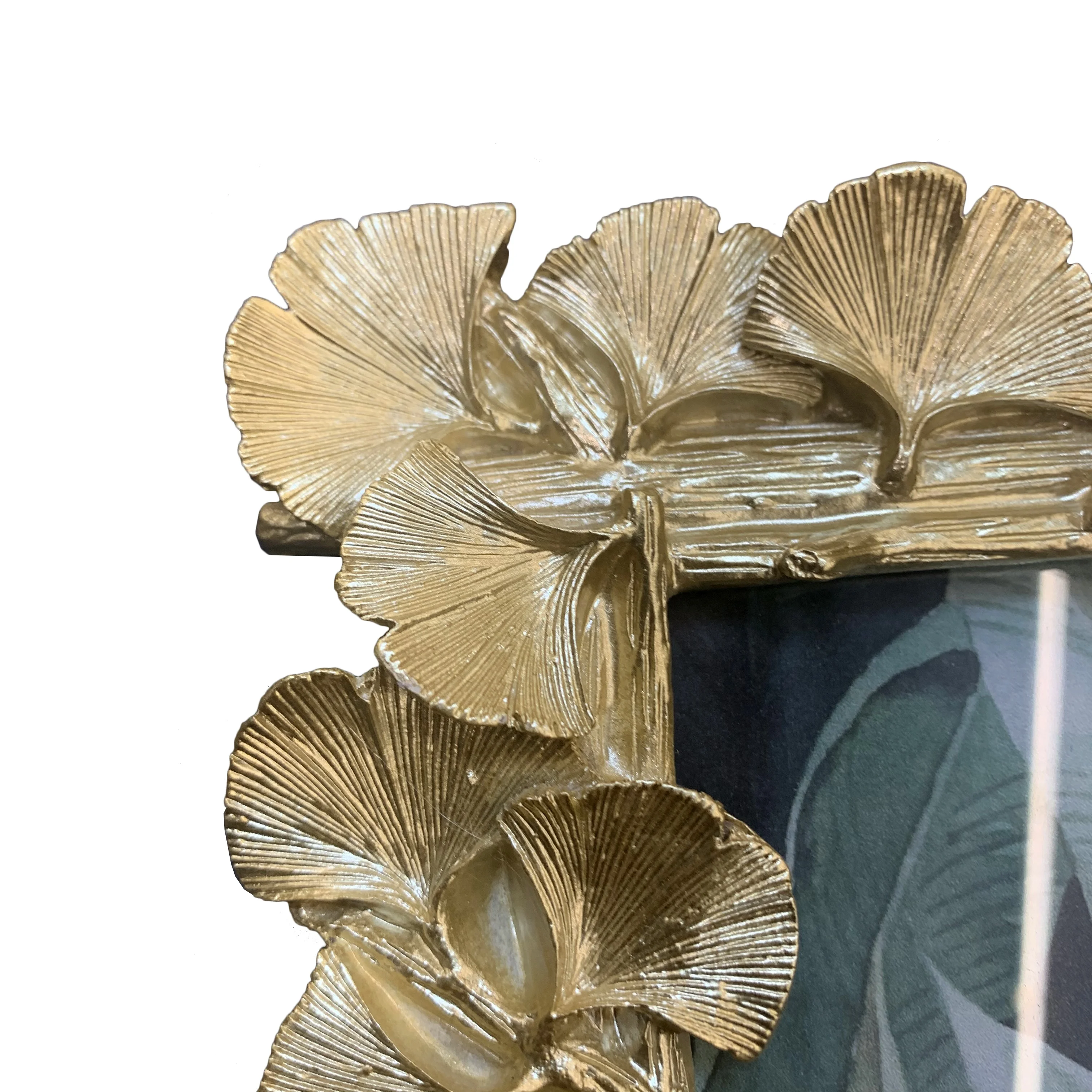 Изготавливаемый на заказ элегантный домашний декор Свадьба Любовь Листья Смола Золотой Рабочий стол стойка фоторамка