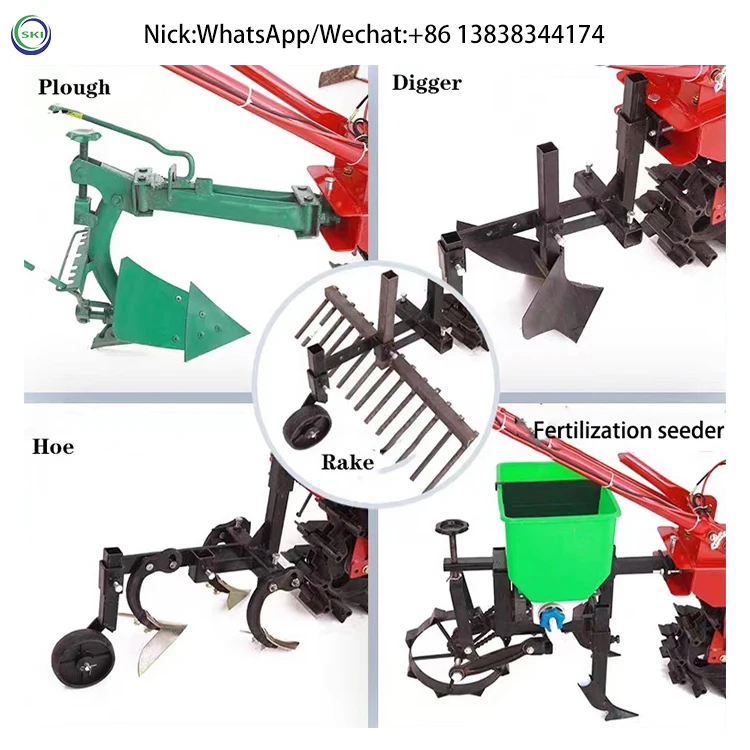Mini Power Tiller Hand Tractor Rotary Multi Function Crawler Cultivator