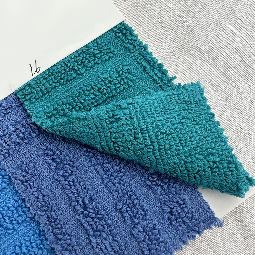 Wholesale dual color 100% cotton new jacquard geometric pattern 450g heavyweight terry towel fabric winter Hoodie