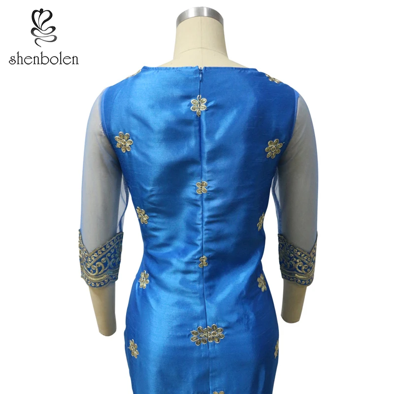 
YZ288 fashion top selling maxi mermaid ladies embroidery casual dress 