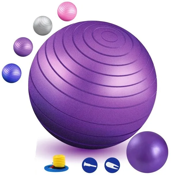 Exercise Yoga Ball Anti-Burst Slip-Resistant Yoga Balance Stability Swiss Ball for Fitness Exercise with Free Air Pump