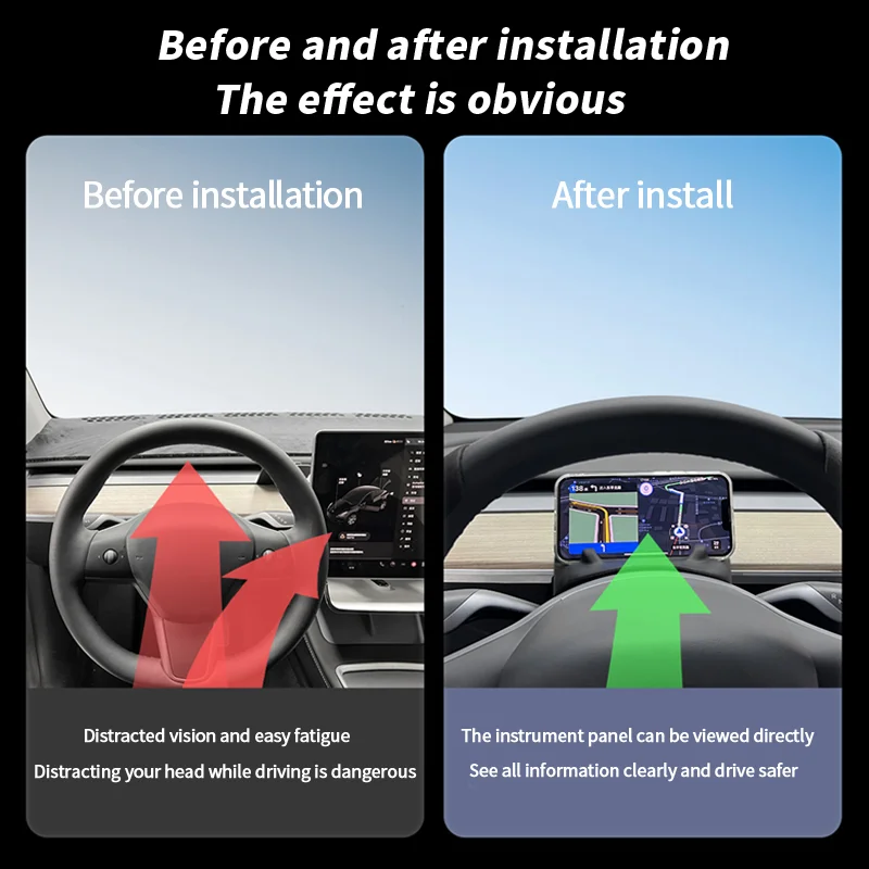 safe foldable tesla mobile stand phone holder car silicone non-slip car mount steering wheel phone holder