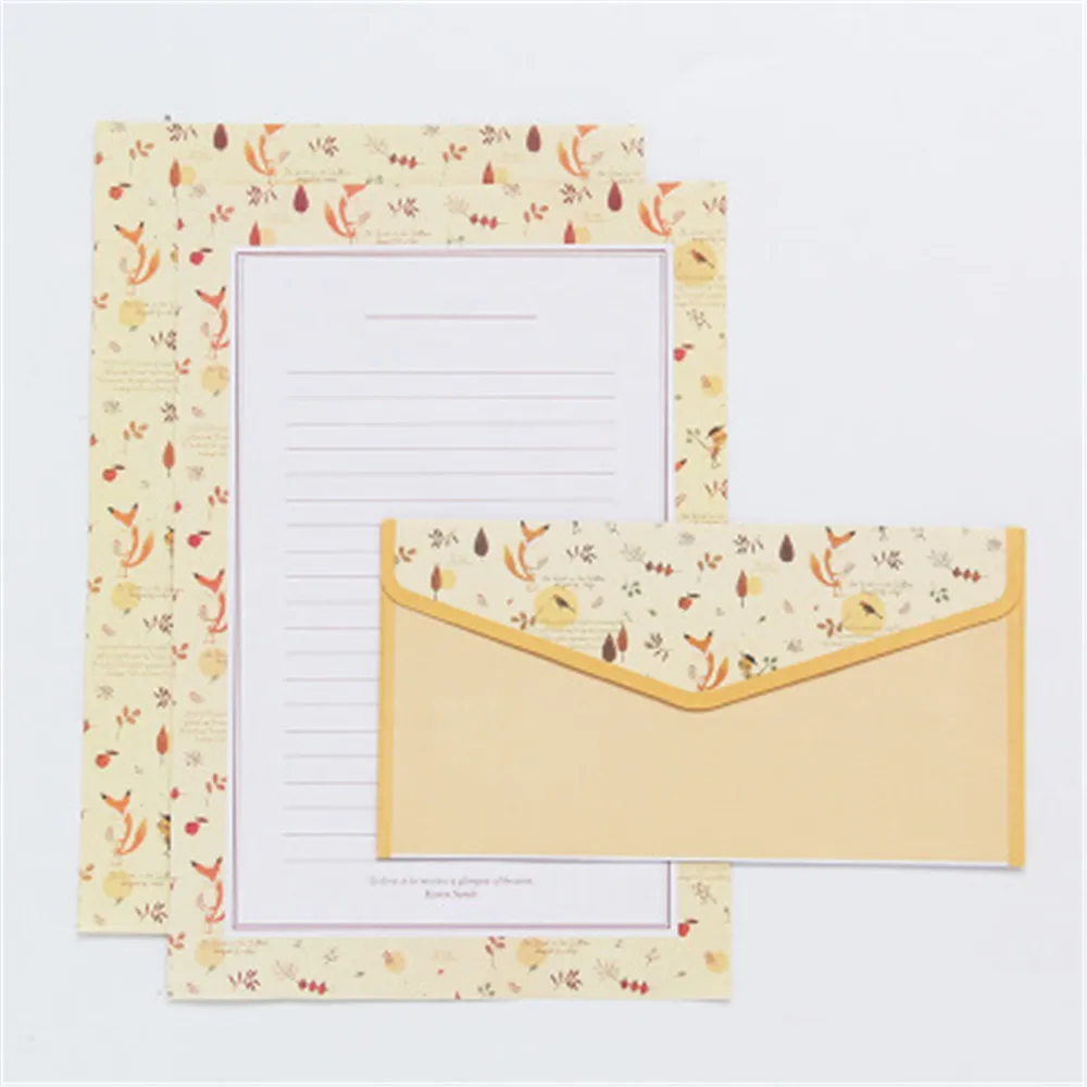 0+2Pcs/Pack New Vintage Little Prince Tower Elk Key Letter Paper Set/ Greeting Letter Paper/Writing Paper Office Supplies
