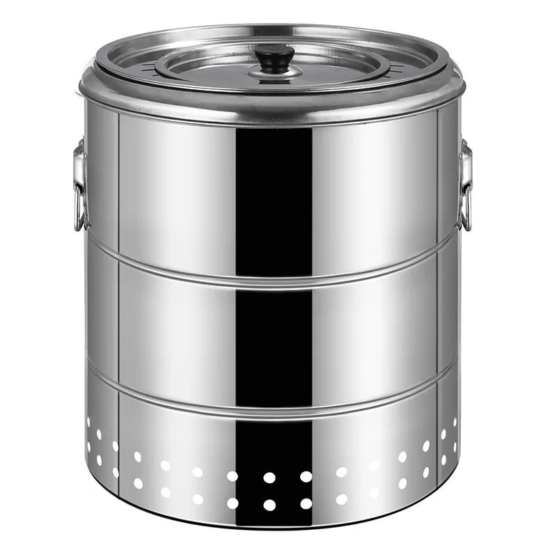 Smokeless BBQ Grill Household Outdoor Hanging Stove Charcoal Barbecue Braised Round Barbecue Barrel