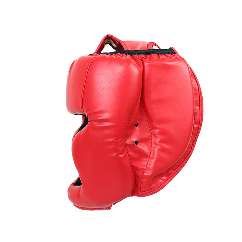 Leather boxing helmet sanda head protection face adults and children taekwondo head protector boxing head guard