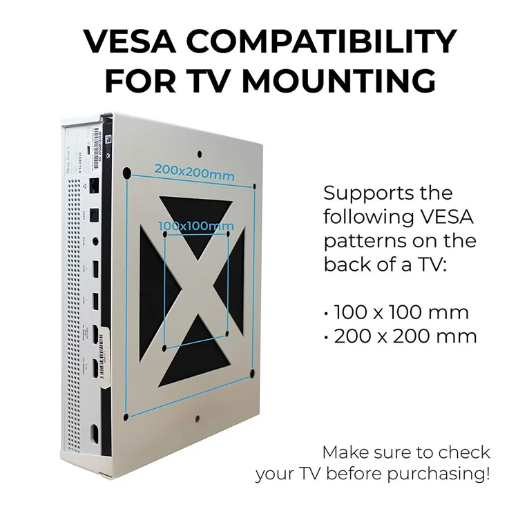 Mount + 2 Controller Mounts Bundle for Xbox One S (White) | Mount on the wall or on the back of the TV