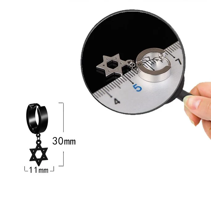 Star Ear Buckle Clip Korean Kpop Fashion Titanium Steel Punk Earrings Trendy Pendant Earring Jewelry for Men Women