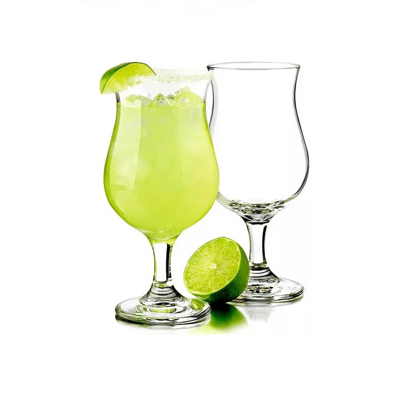 OEM Customized Tulip Shaped Glassware Transparent Wine Goblet with Stem for Wine Beer Water and Juice for Daily Drinking