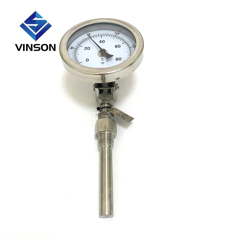 0-120 3 Inch Dial Heat temperature Indicator gauge with Adjustable Short Stem bimetallic bimetal thermometer