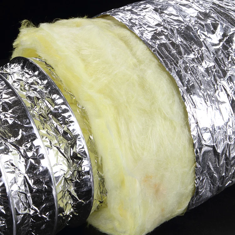 Aluminum foil different types fiberglass PET jacket with steel wire duct double reflective insulation duct