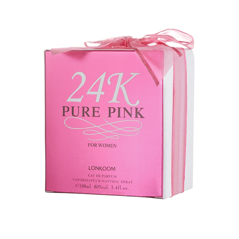 Top selling women perfume 24K pure pink LONKOOM EDP EAU DE PARFUM long lasting FLORAL FRUITY fragrance