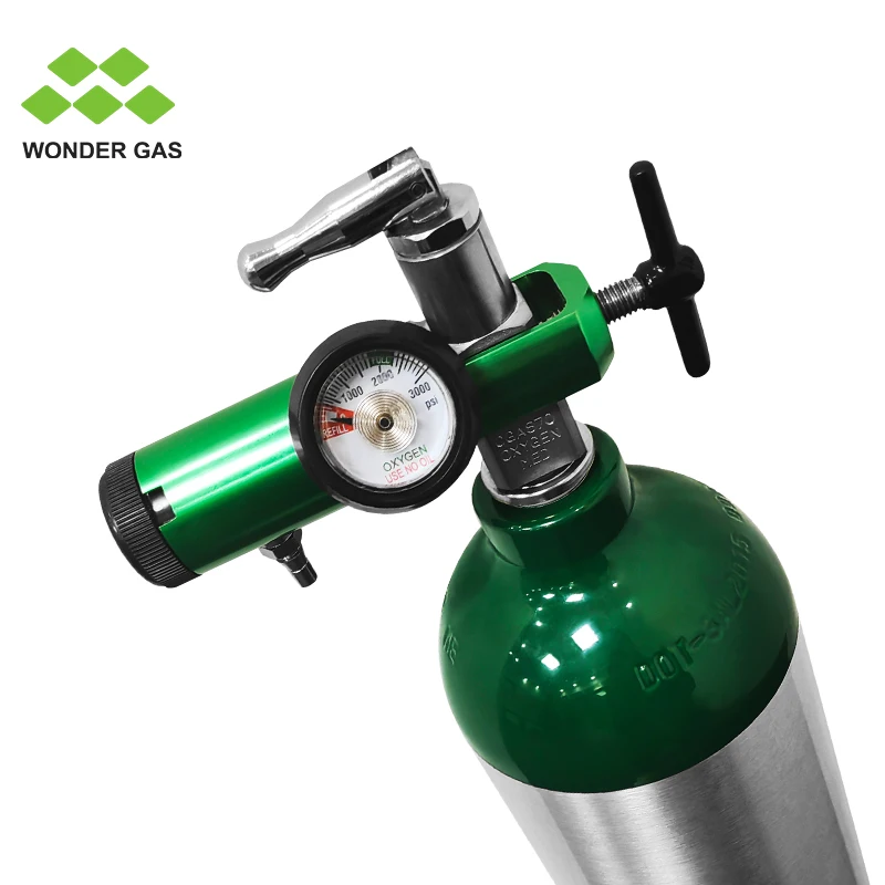 DOT-3AL MD Size 2.75L Medical Oxygen Cylinder Aluminum Cylinder Oxygen Tank O2 Bottle for Breathing Apparatus