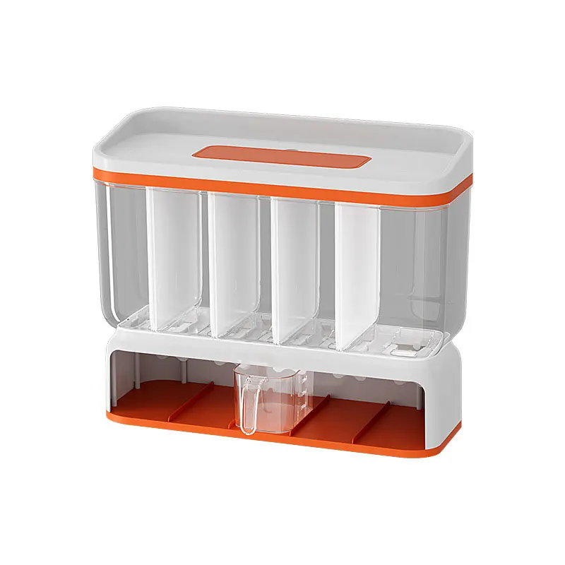 Plastic Wall Mounted Insect Moisture Proof Household Kitchen Grain Rice Food Dispenser Storage Box Container