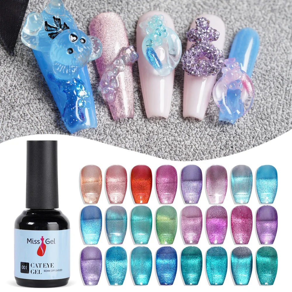 Missgel Nail Products Salon Private Label Uv cat eye Gel Nail Polish OEM bottle 6 colors Drift Sand Cat Eye Gel