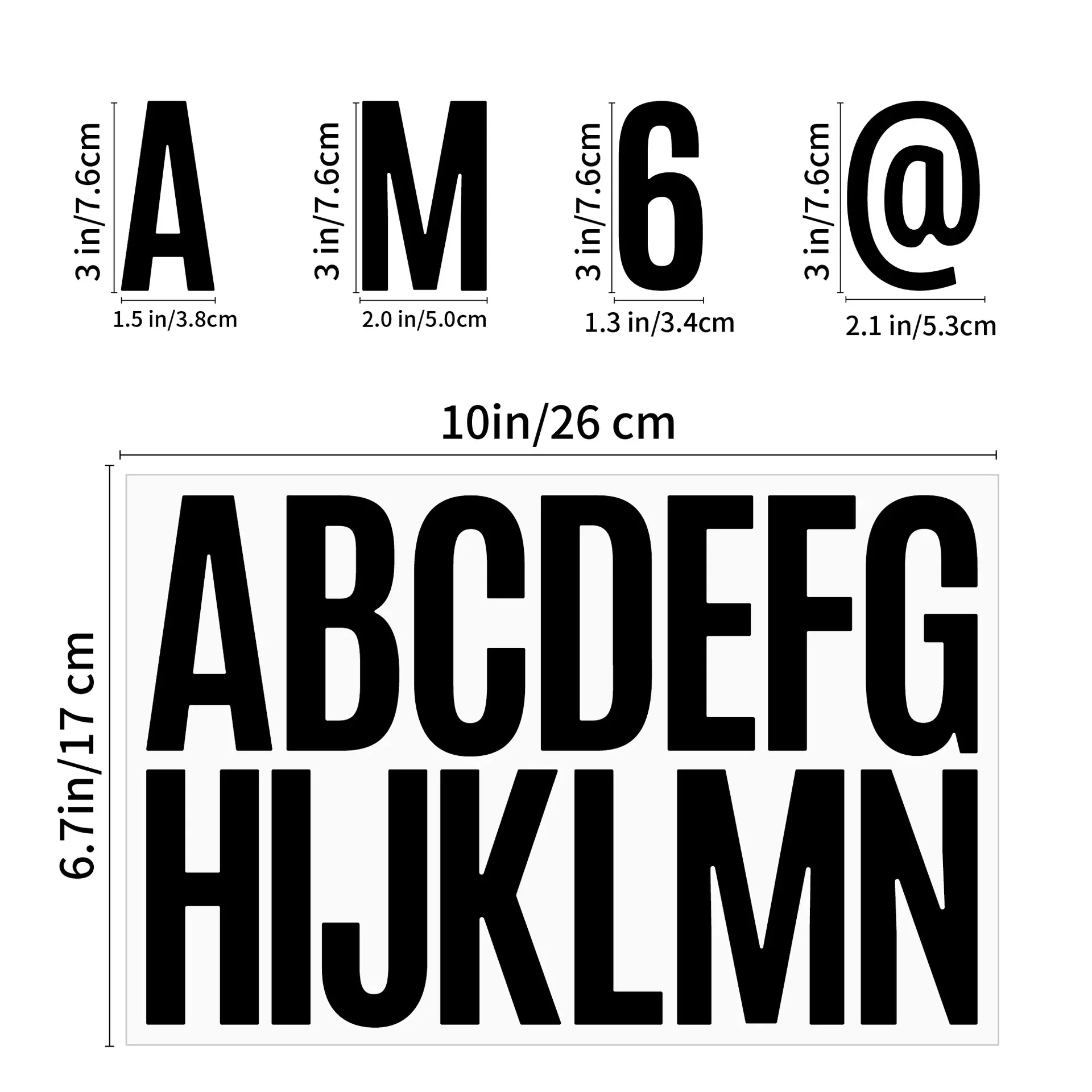Wholesale Vinyl Letter Sticker Black White English Alphabet Stickers Diy Hand account Decorative Waterproof Sticker Sheet