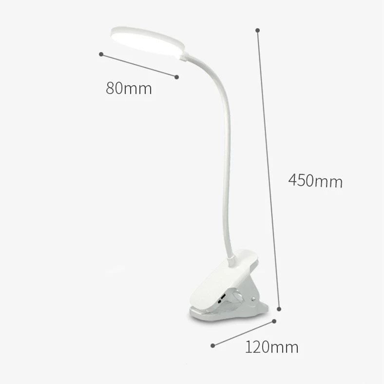 Bedside European Round Nordic Eye  Desk Clip Usb Rechargeable Bedside Modern Led Table Reading Lamp