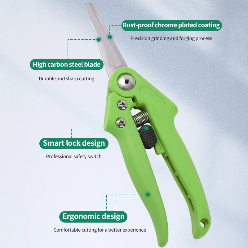 Perfectly Cutting High Carbon Steel Pruning Shears Rust-proof Cutting Shrubs Herbs Vegetables Fruit Trees Pruning Shears